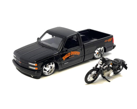 Maisto 1:24 1993 Chevrolet 454SS Pick-Up & 2007 XL 1200N Nightster Harley-Davidson Bike Custom Limited 1,800 pcs – Black – Mijo Exclusives