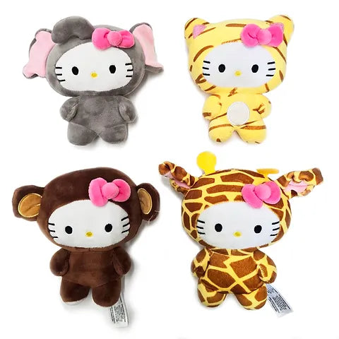 6" Hello Kitty Zoo Animals Plush