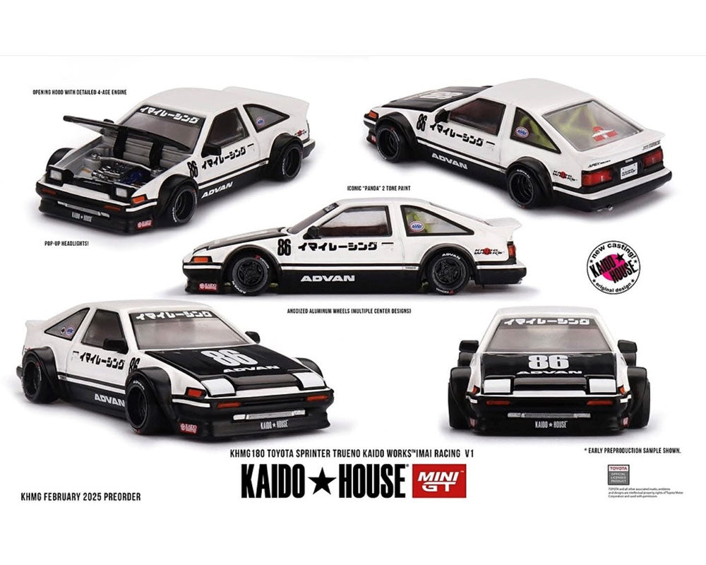 Kaido House x Mini GT 1:64 Toyota AE86 Sprinter Trueno Kaido Street V1- White