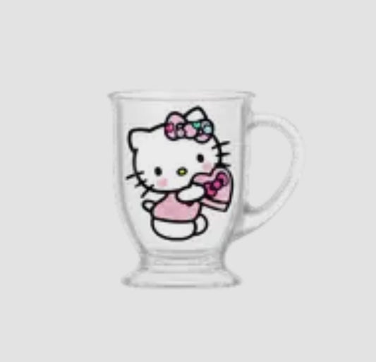 Hello Kitty Candy Hearts Glitter
15z Footed Base Glass Mug