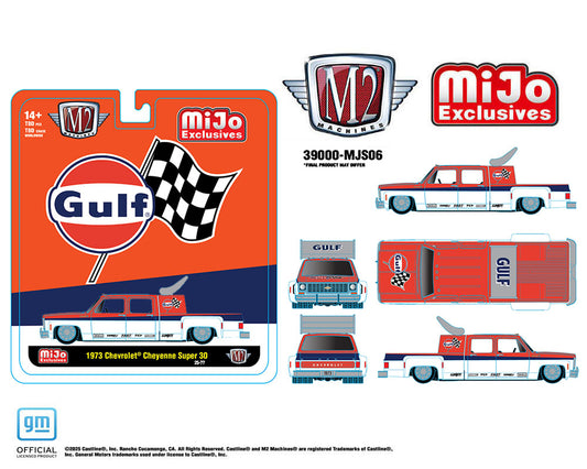 M2 Machines 1:64 1973 Chevrolet Cheyenne Super 30 GULF Racing – MiJo Exclusives Limited Edition