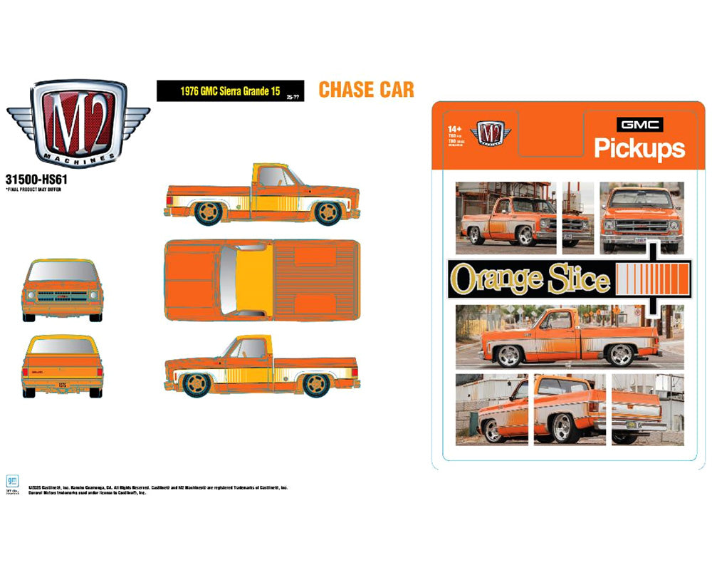M2 Machines 1:64 1976 GMC Sierra Grande “Orange Slice” – Hobby Exclusive