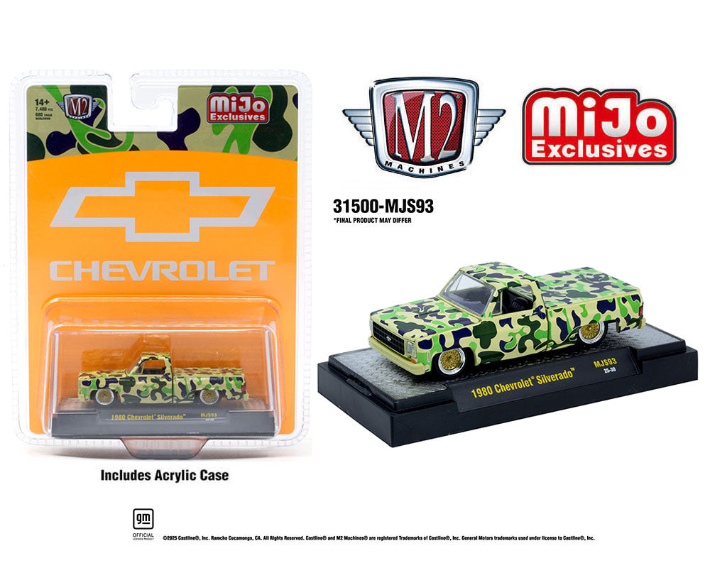 M2 Machines 1:64 1980 Chevrolet Silverado Custom – Camouflage – MiJo Exclusives Limited Edition