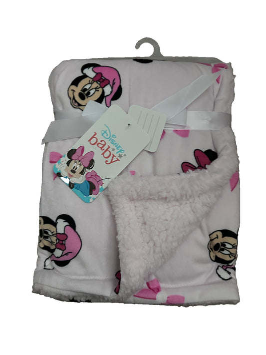 Disney Baby Minnie Mouse Christmas Holiday Blanket in Pink