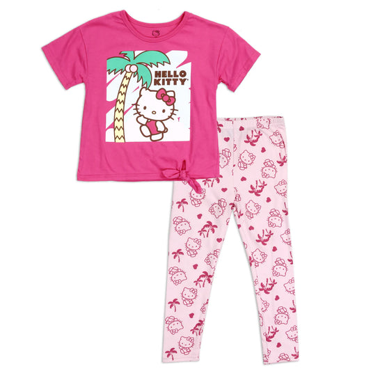 Hello Kitty 2PC Shirt and Leggings Set - Palm Tree