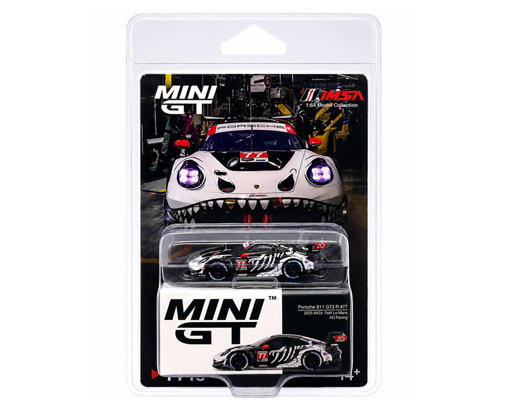 Mini GT 1:64 Porsche 911 GT3 R #77 AO Racing 2025 IMSA Petit Le Mans